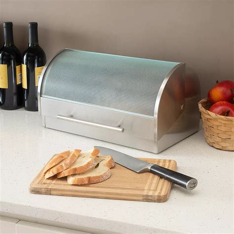 best bread box stainless steel|sealed bread box.